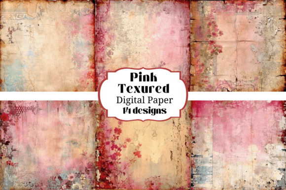 14 Vintage Pink Distressed Backgrounds for Authentic Digital Crafts