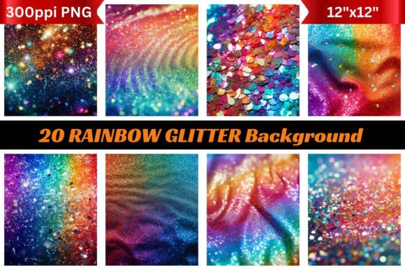 20 Rainbow Glitter Backgrounds: A Spectrum of Digital Sparkle
