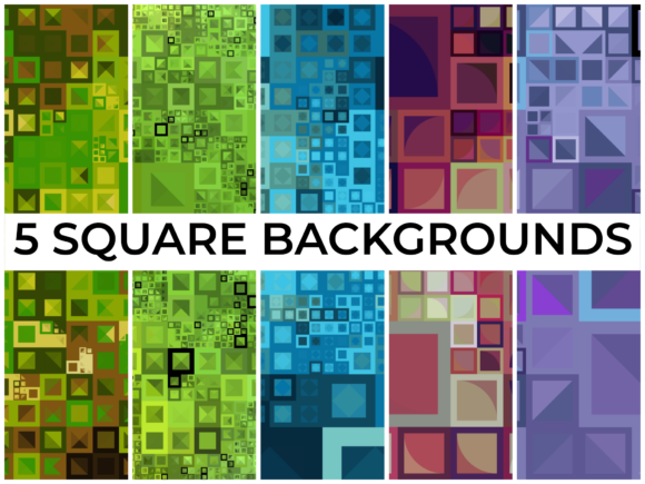 5 Square Backgrounds: Digital Image Files for Designers