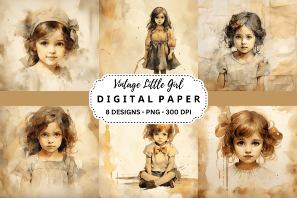 Charming Vintage Little Girl Backgrounds for Creative Projects