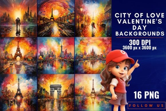City of Love Valentine's Day Backgrounds: Urban Romance for Modern Designs