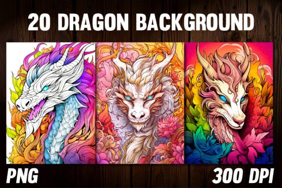 Dragon Backgrounds for Cover 4: Fantasy Design Assets