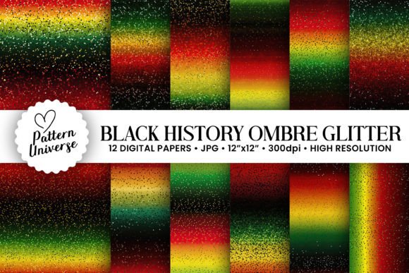 Elevate Your Designs with Black History Ombre Glitter Backgrounds