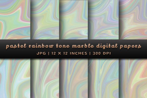 Elevate Your Designs with Pastel Rainbow Tone Marble Backgrounds