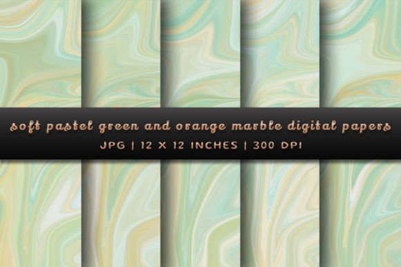 Elevate Your Projects with Soft Green and Orange Marble Backgrounds
