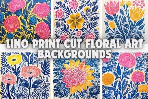 Embracing Handmade Charm with Lino Print Cut Floral Art Backgrounds