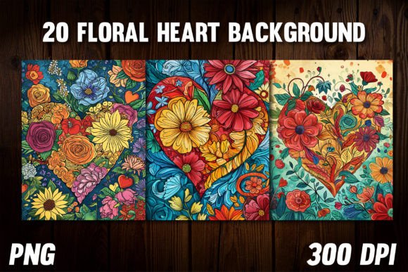 Floral Heart Backgrounds for Covers 2: Design Assets