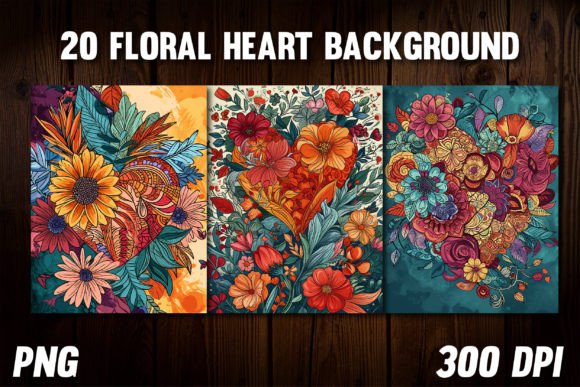Floral Heart Backgrounds for Covers 5: Design Guide
