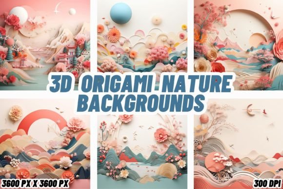 Immerse Yourself in 3D Origami Nature Backgrounds