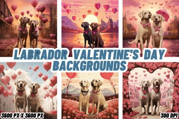 Labrador Valentine's Day Backgrounds: Infusing Digital Projects with Canine Warmth