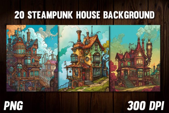 Steampunk House Backgrounds for Covers 3: A Designer's Toolkit