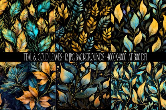 Teal and Gold Leaf Backgrounds: A Designer's Guide